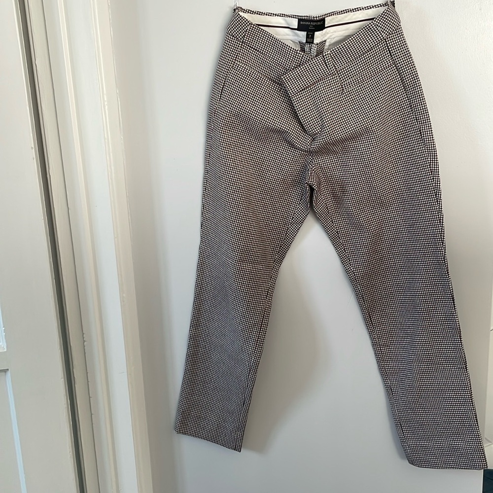 Banana Republic Black Sloan houndstooth Pants women size 2